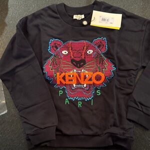 Kenzo Black Sweatshirt with Colorful Tiger Motif